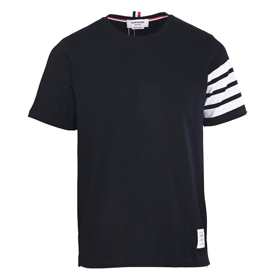 Thom Browne 4-Bar Stripe Sleeve T-Shirt – Black