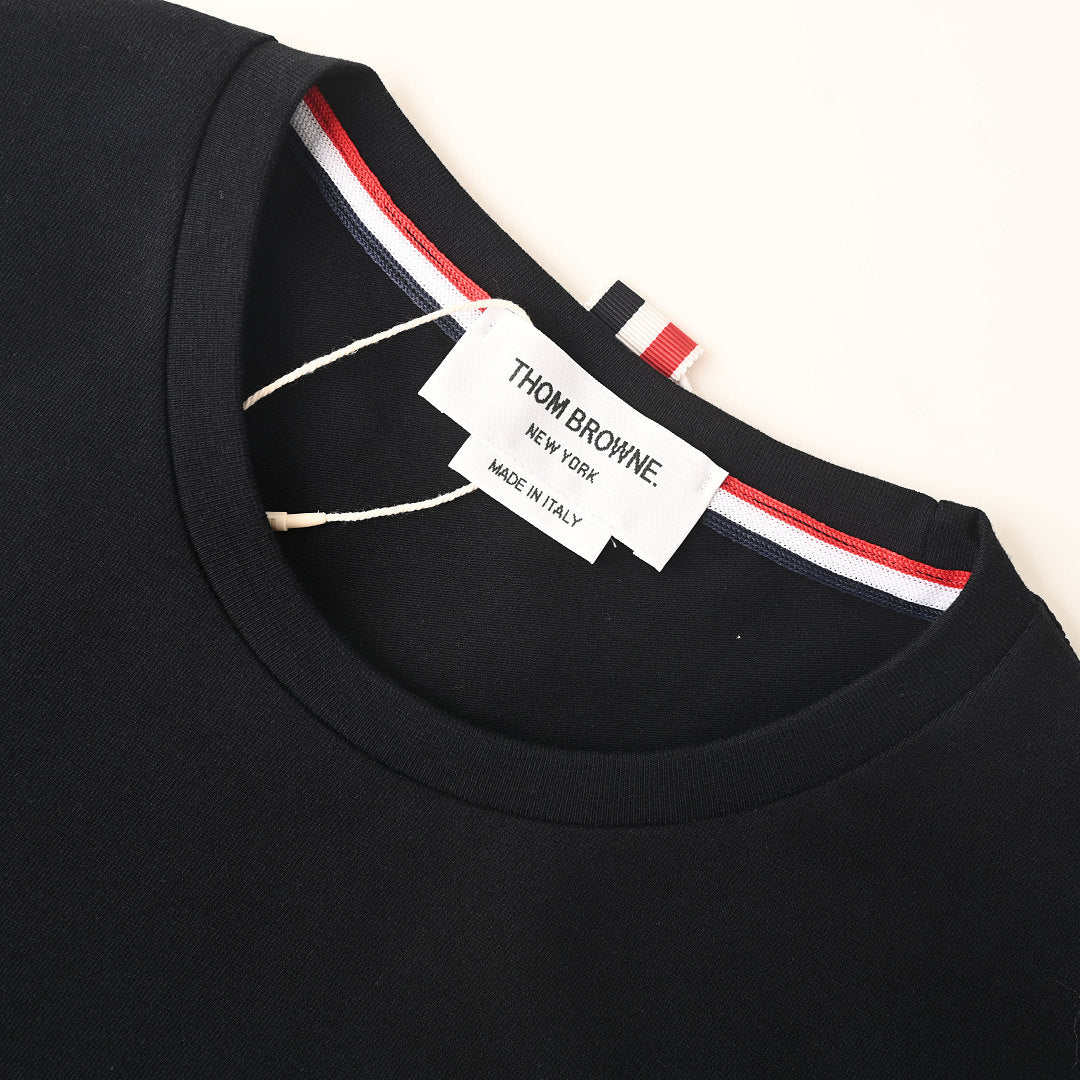 Thom Browne 4-Bar Stripe Sleeve T-Shirt – Black