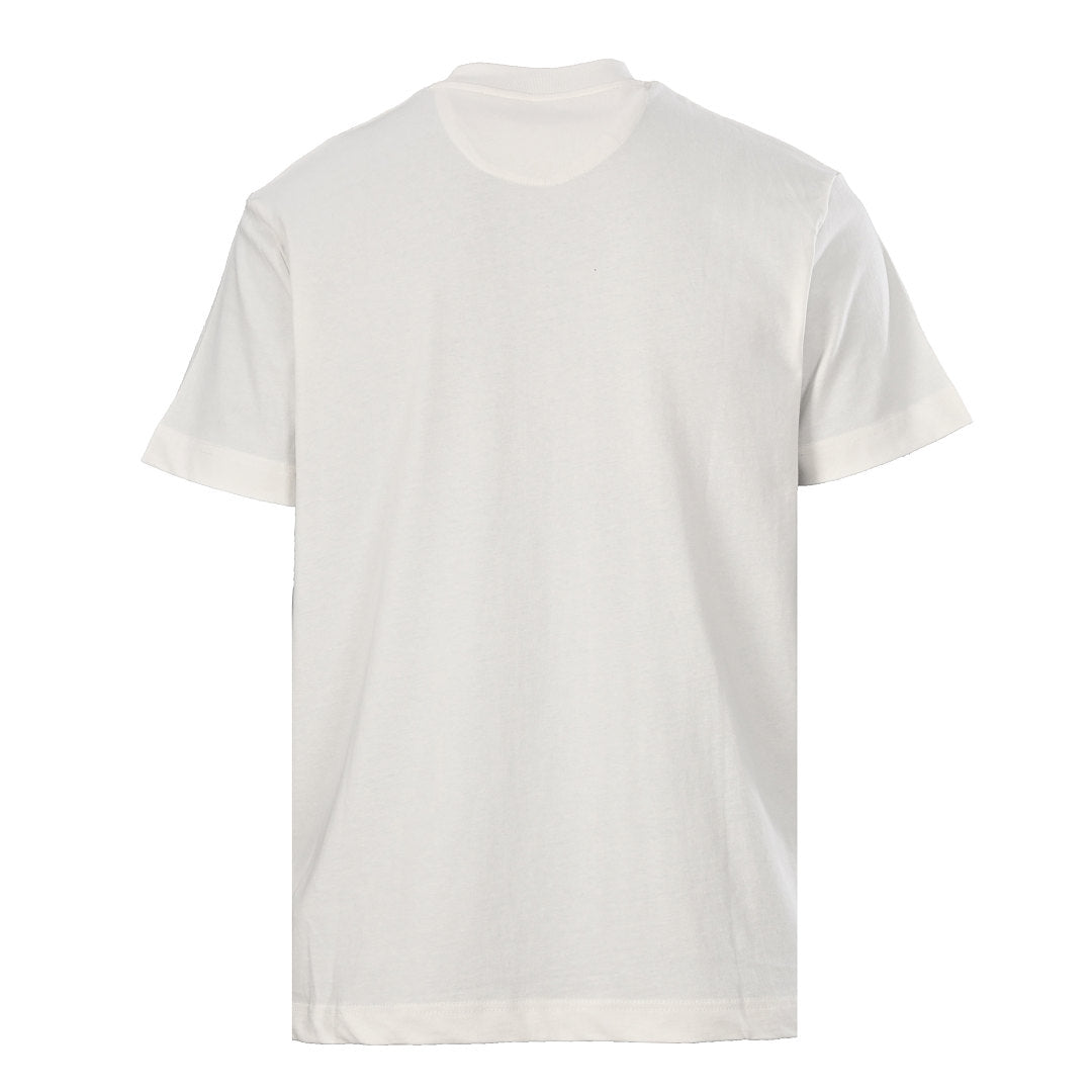 Fendi Roma Diagonal Embroidered Logo T-Shirt — Off-White