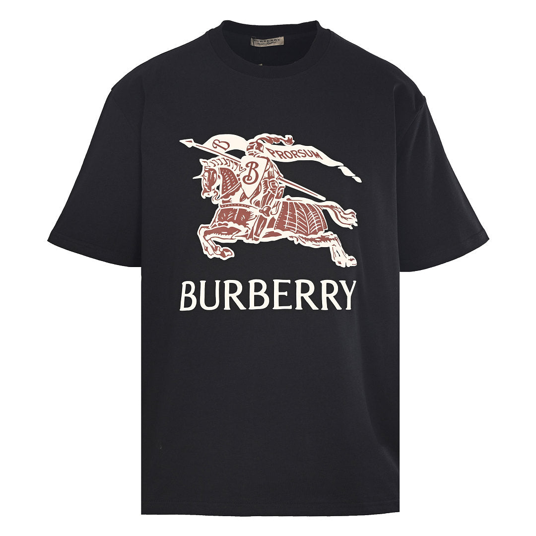 BURBERRY Graffiti Equestrian Knight Print Crew-Neck Short-Sleeve T-Shirt