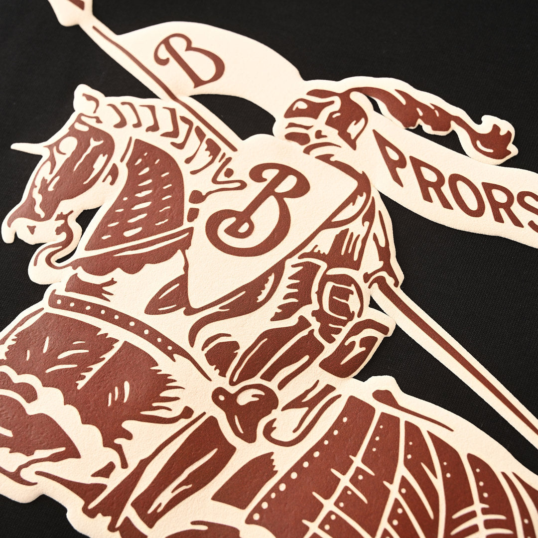 BURBERRY Graffiti Equestrian Knight Print Crew-Neck Short-Sleeve T-Shirt