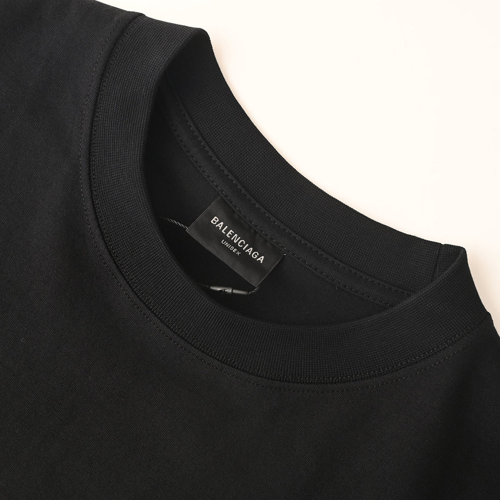 Balenciaga Archive Cracked Gold Logo T-Shirt – Black
