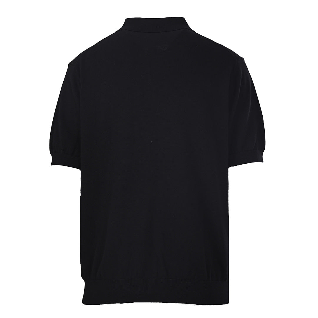 PRADA Embroidered Logo Short-Sleeve Knit Polo Shirt
