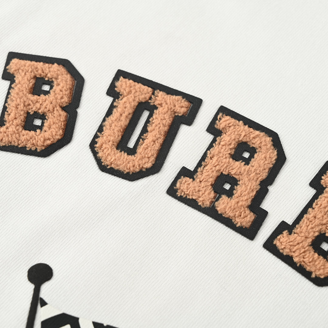 Burberry Check Flag Towel-Appliqué Letter T-Shirt