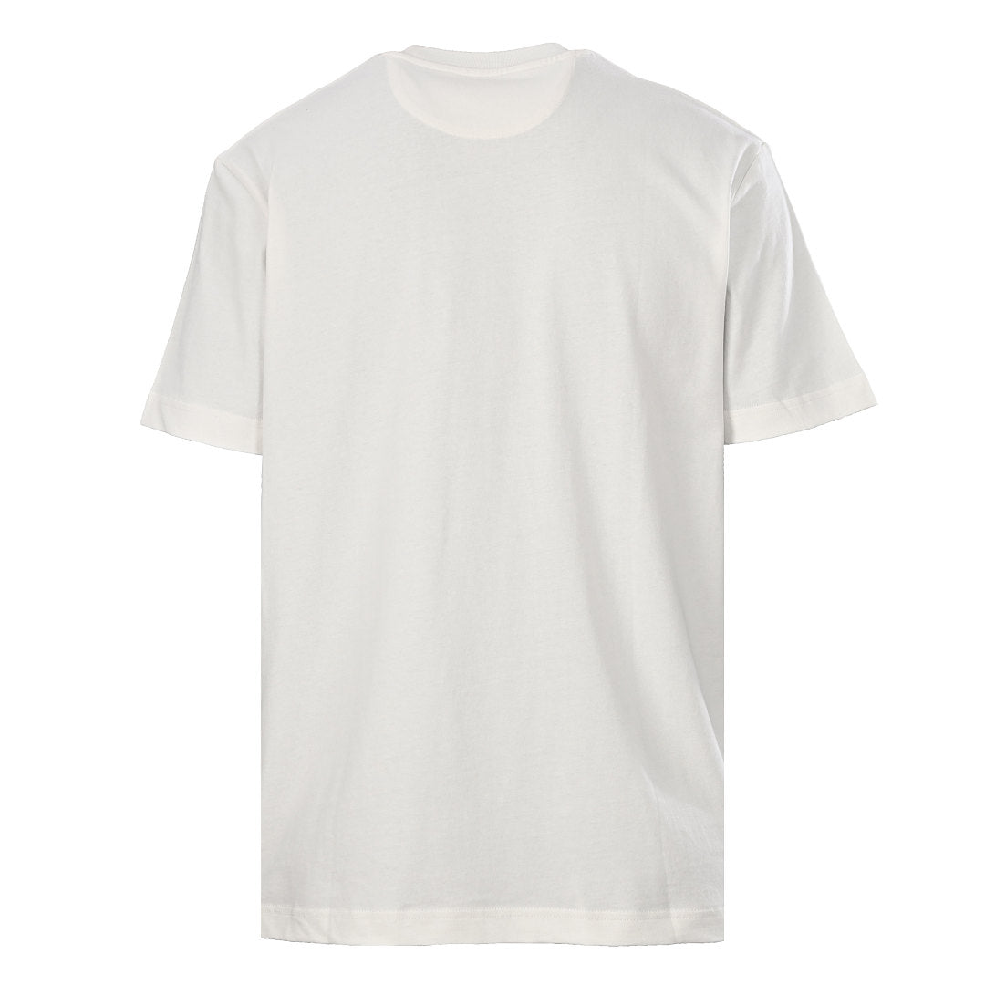 Fendi Roma Karligraphy Rose Gold Sequin Script T-Shirt — Off-White