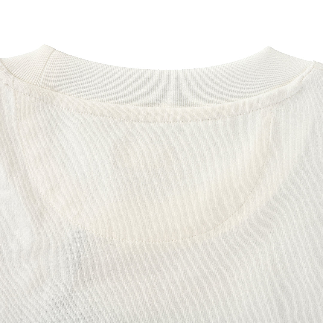 Fendi Roma Karligraphy Rose Gold Sequin Script T-Shirt — Off-White