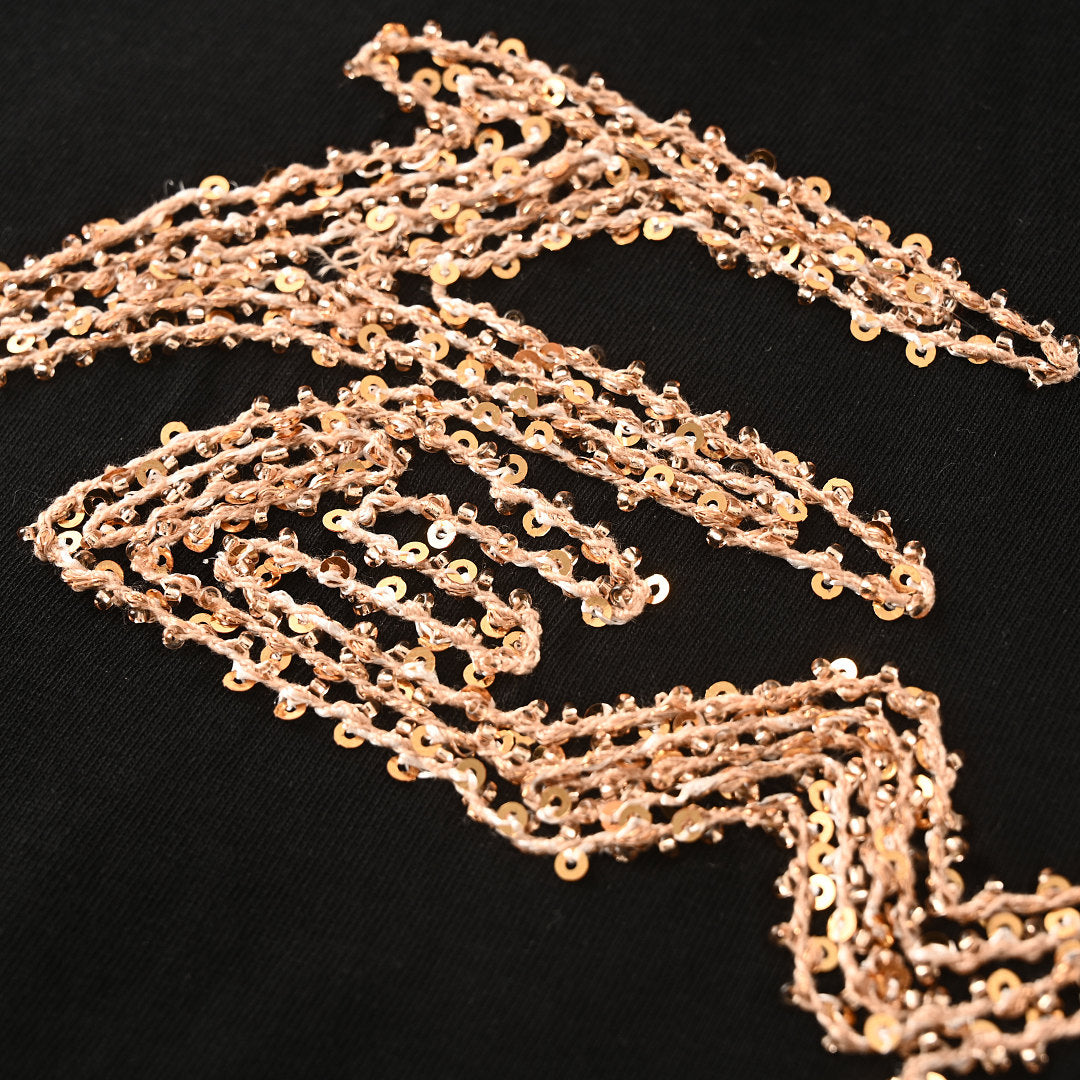 Fendi Roma Karligraphy Rose Gold Sequin Script T-Shirt — Off-Black