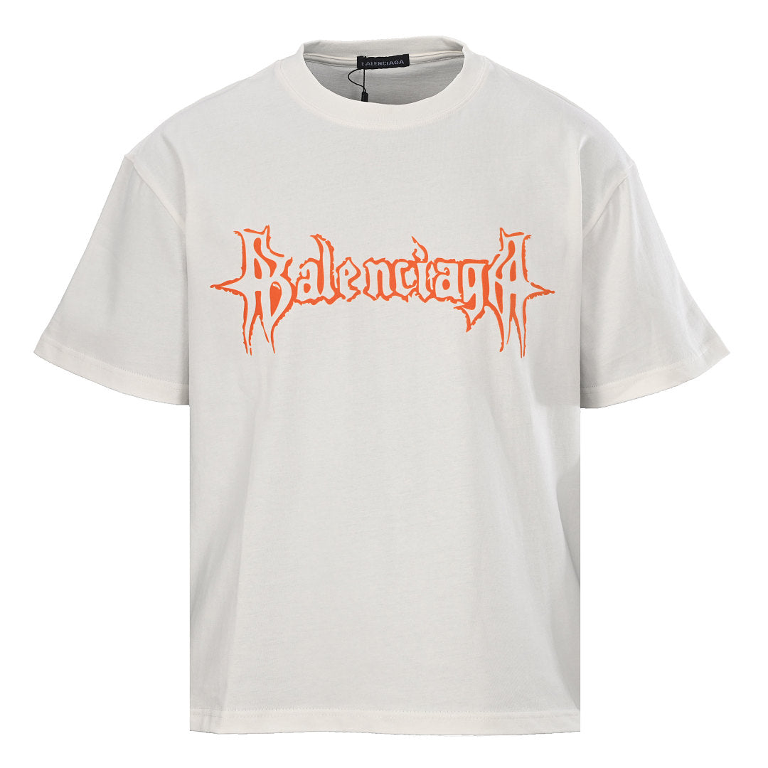 Balenciaga Archive Cracked Gold Logo T-Shirt – white
