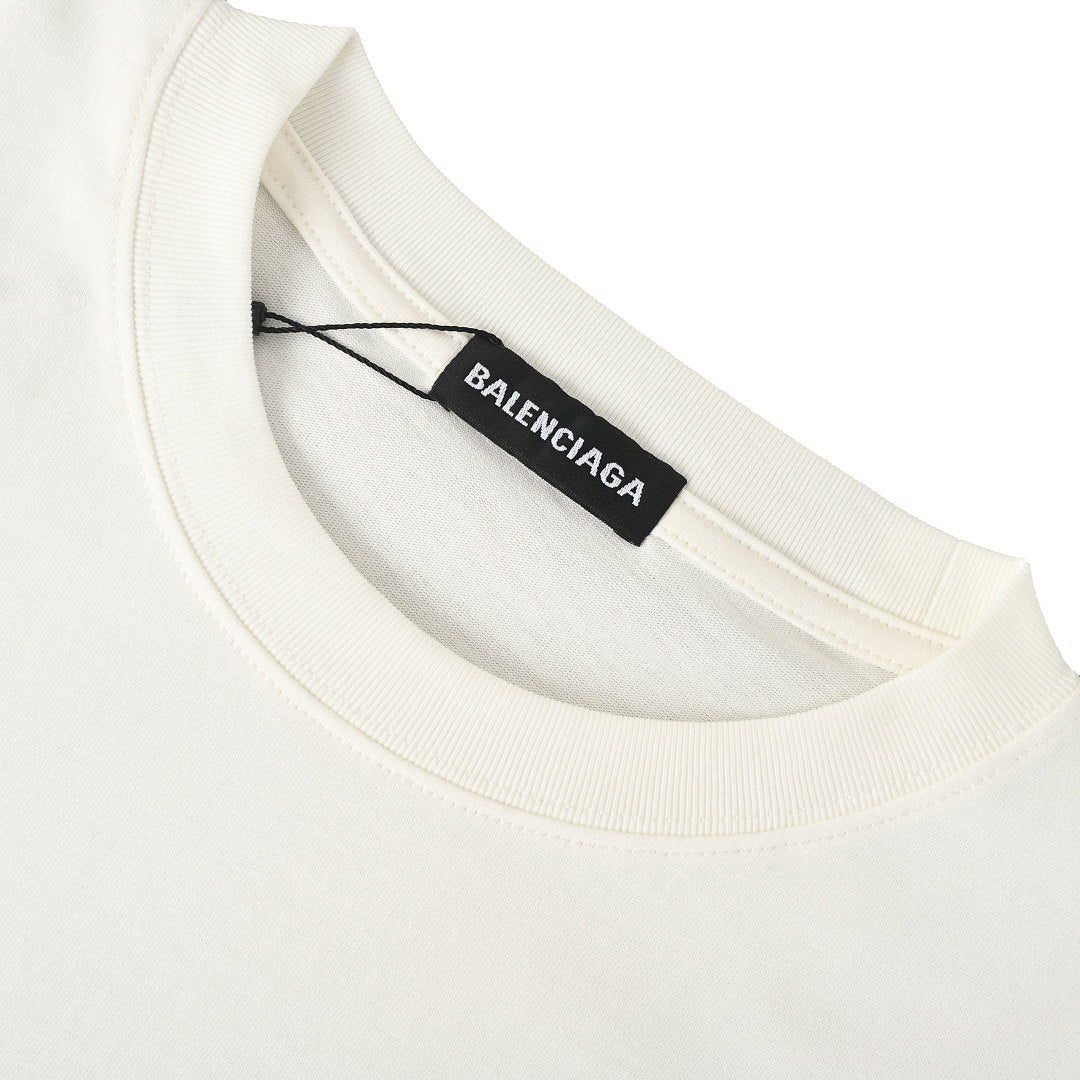 Balenciaga Archive Cracked Gold Logo T-Shirt – white