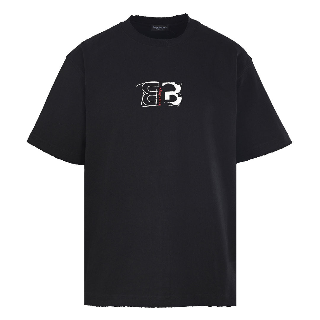 Balenciaga BLCG Double-B Contrast Logo T-Shirt