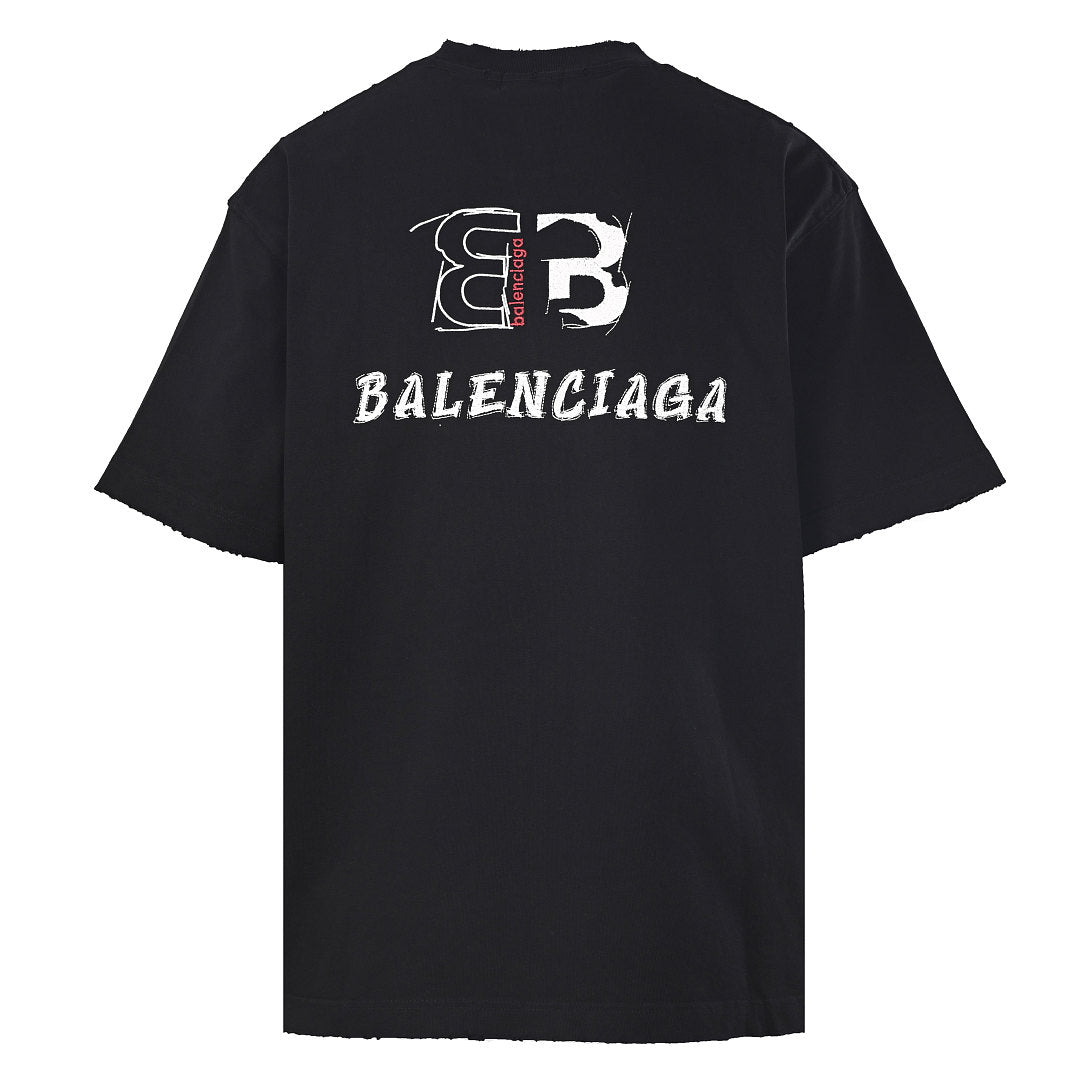 Balenciaga BLCG Double-B Contrast Logo T-Shirt