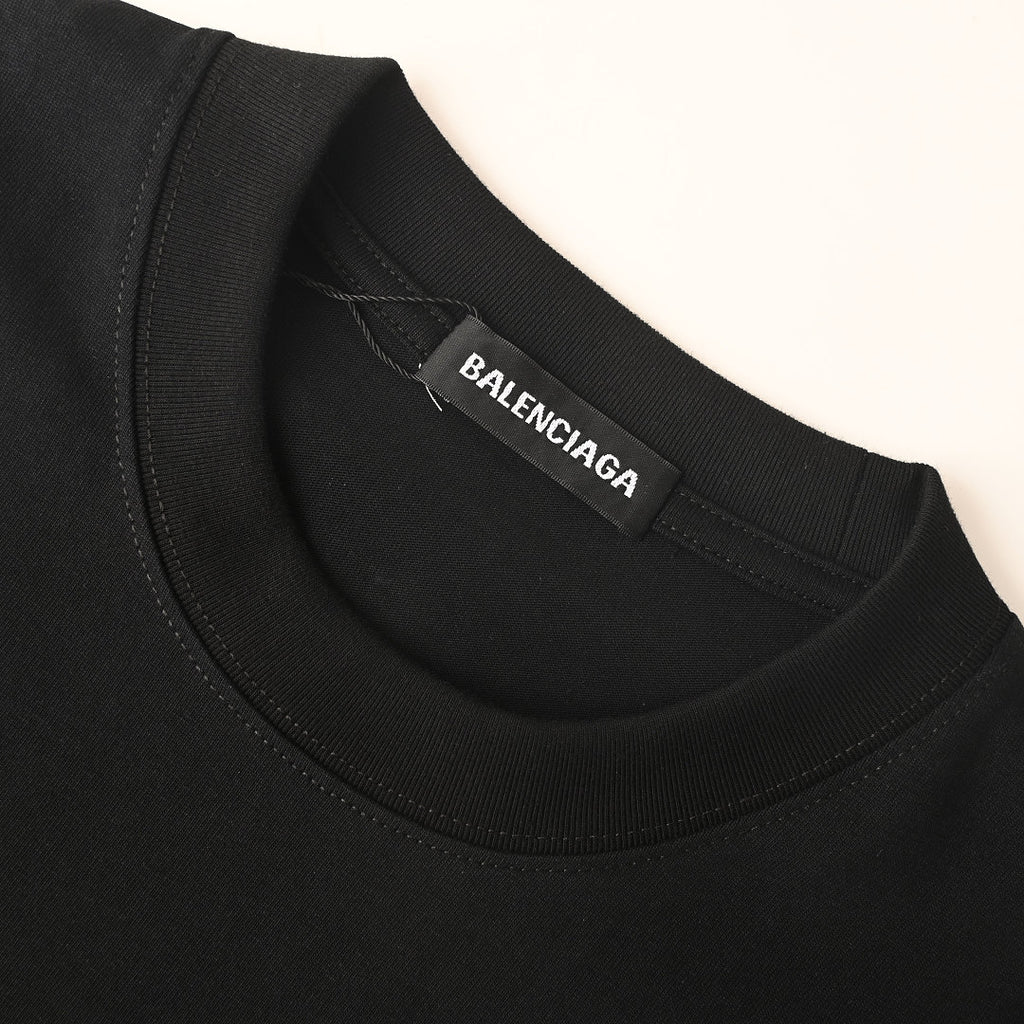 Balenciaga Archive Cracked Gold Logo T-Shirt –BLACK