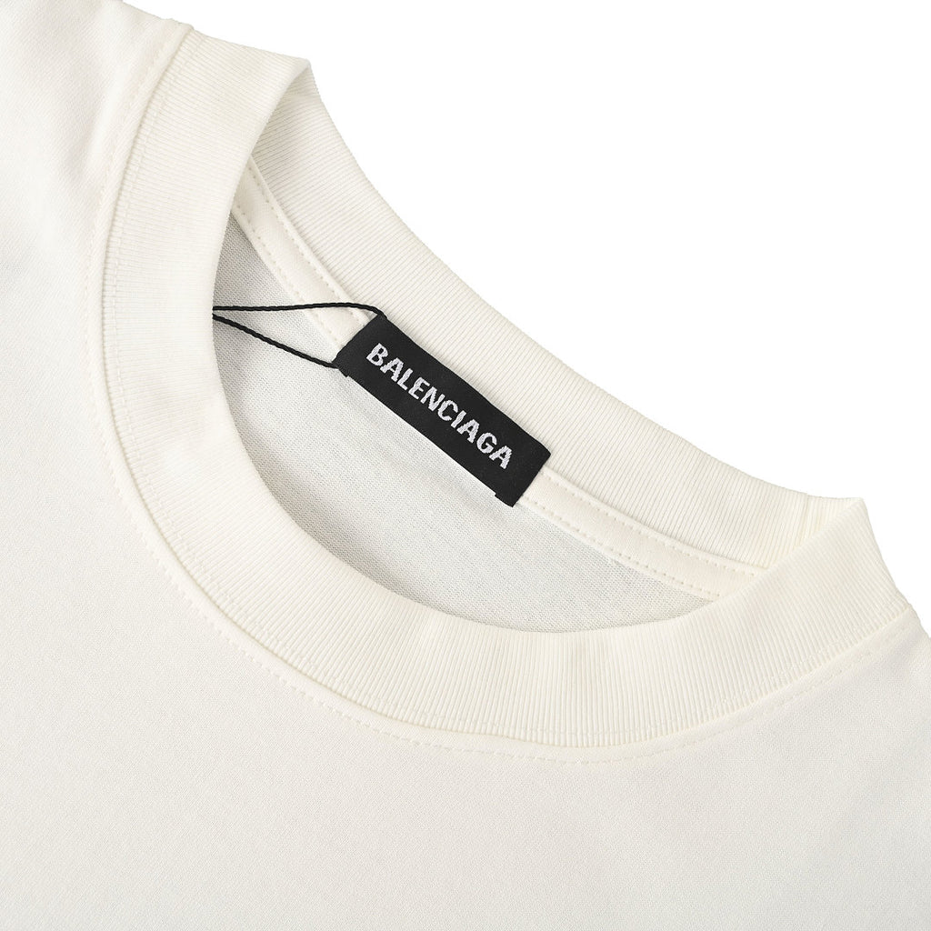Balenciaga Archive Cracked Gold Logo T-Shirt – white