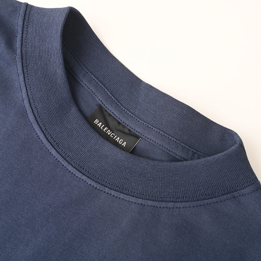 Balenciaga Five Stars Oversized T-Shirt – Navy