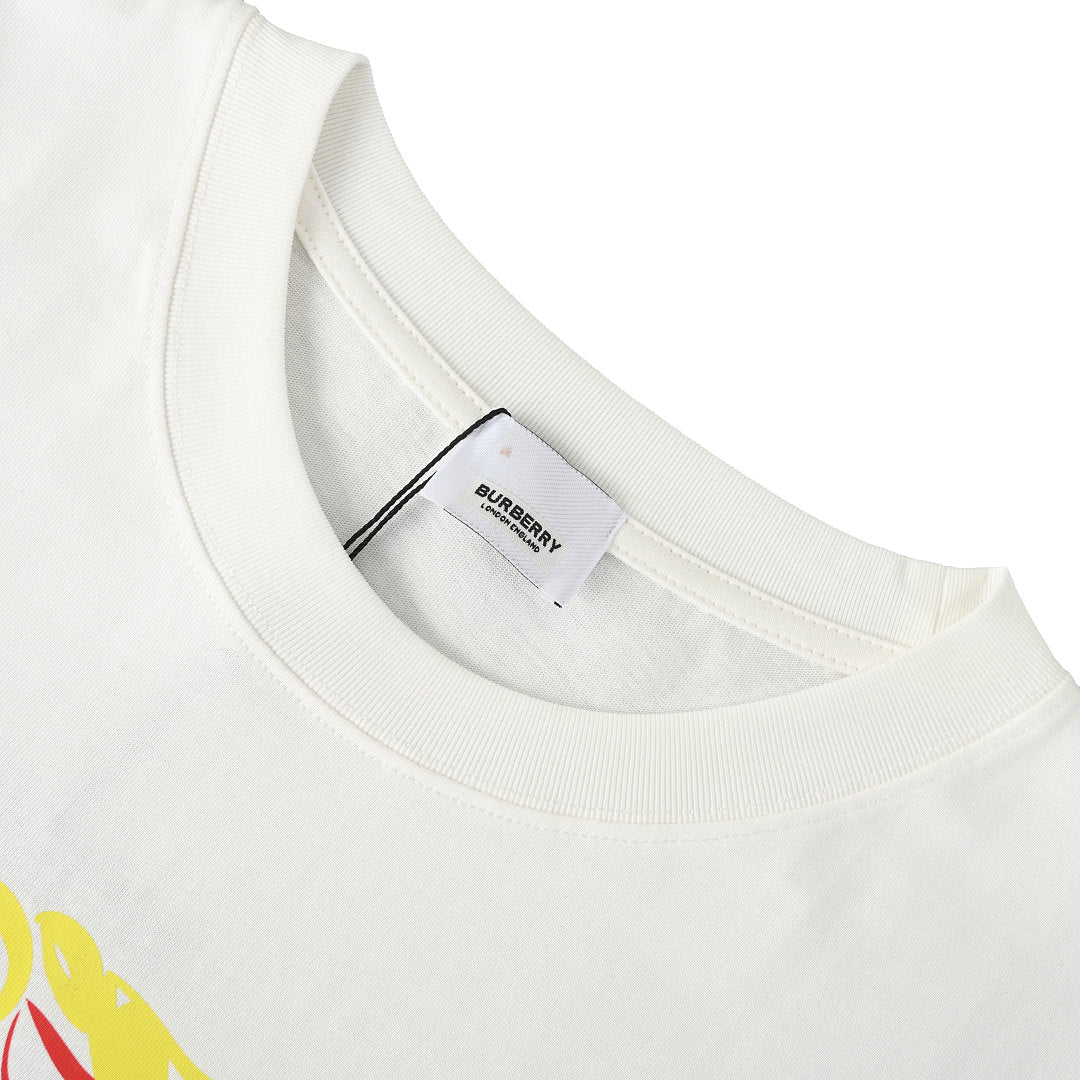 BURBERRY Graffiti Equestrian Knight Print Crew-Neck Short-Sleeve T-Shirt