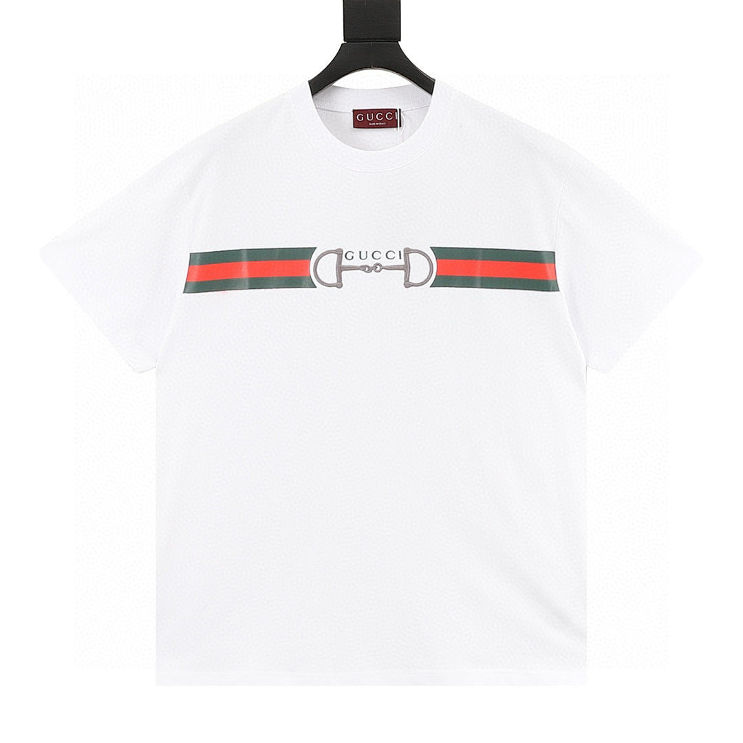 GUCCI Two-Tone Horsebit Web T-Shirt