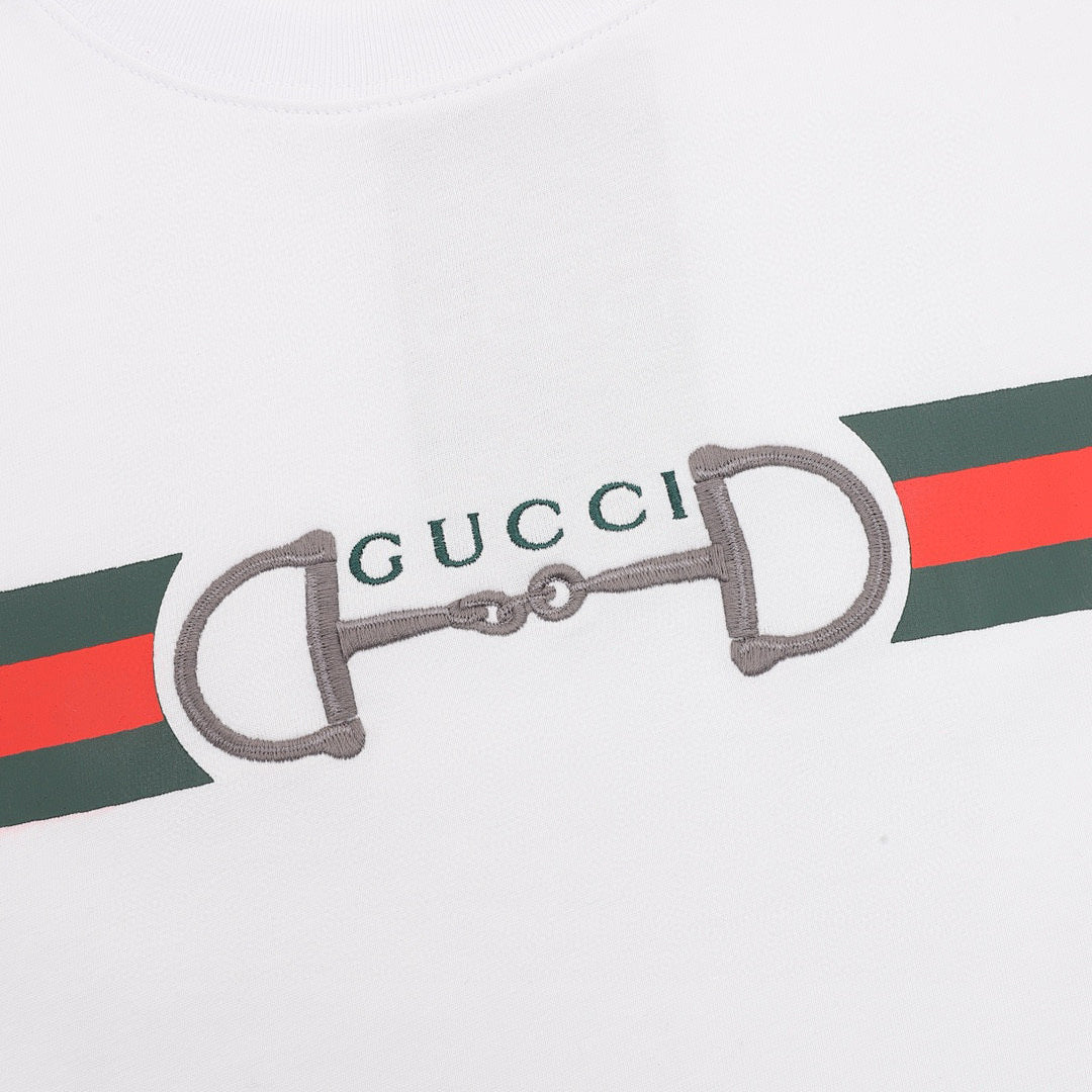 GUCCI Two-Tone Horsebit Web T-Shirt