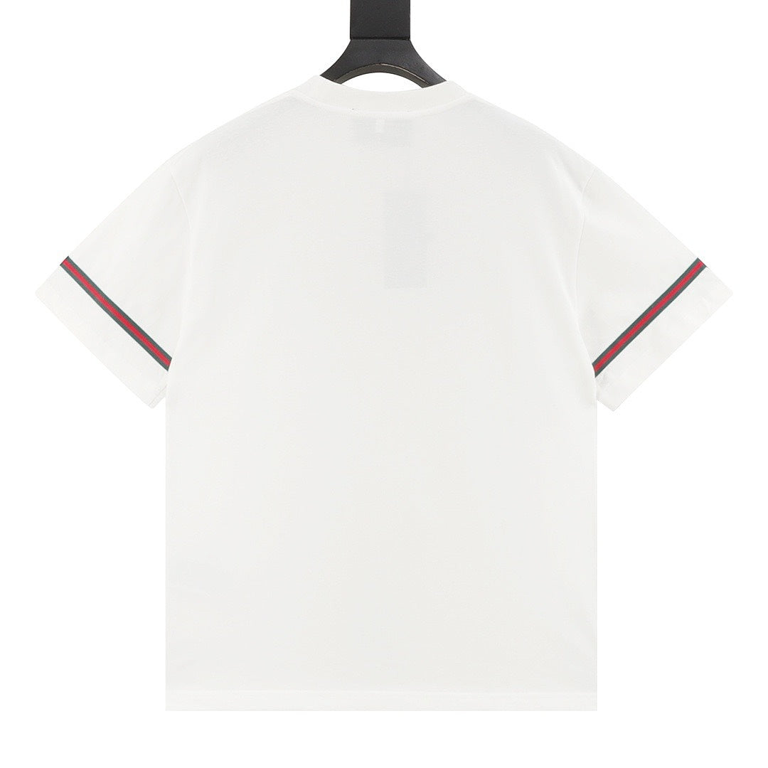 Gucci 3D Embroidered Web Short-Sleeve Top
