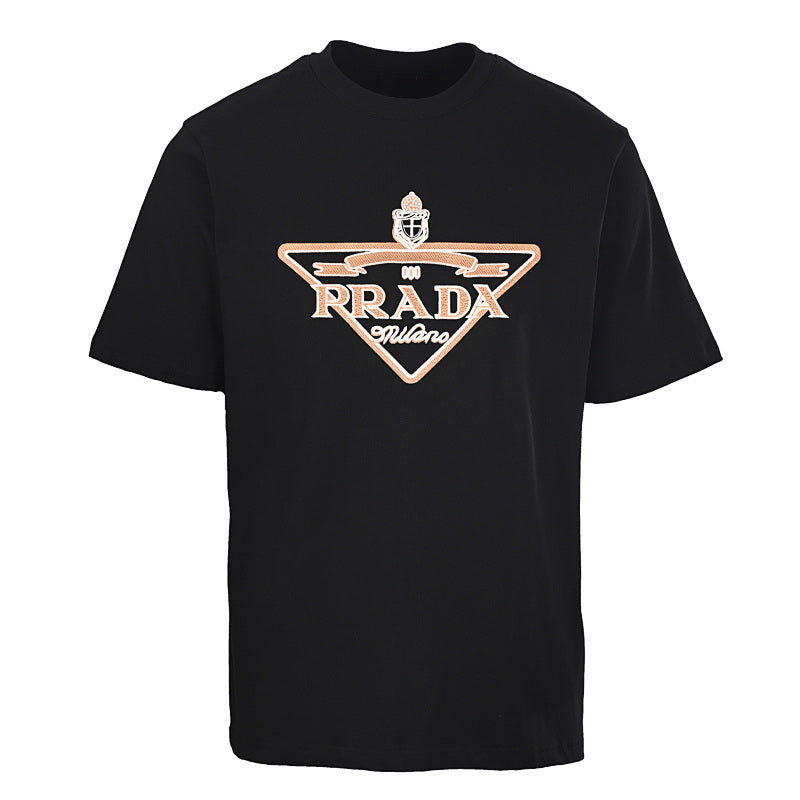 PRADA Inverted Triangle Logo Embroidered T-Shirt