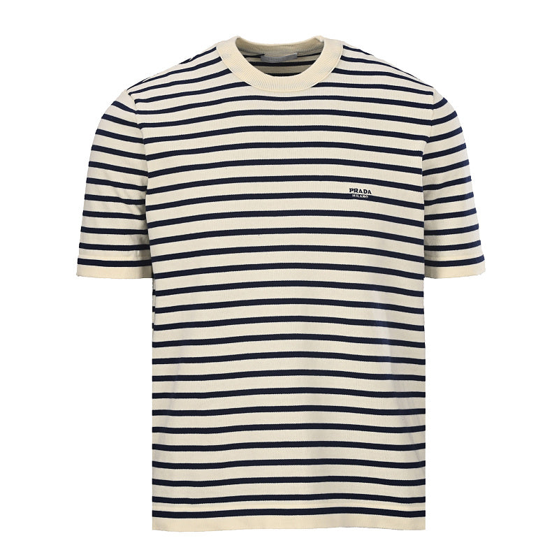 PRADA Inverted Triangle Logo Embroidered T-Shirt