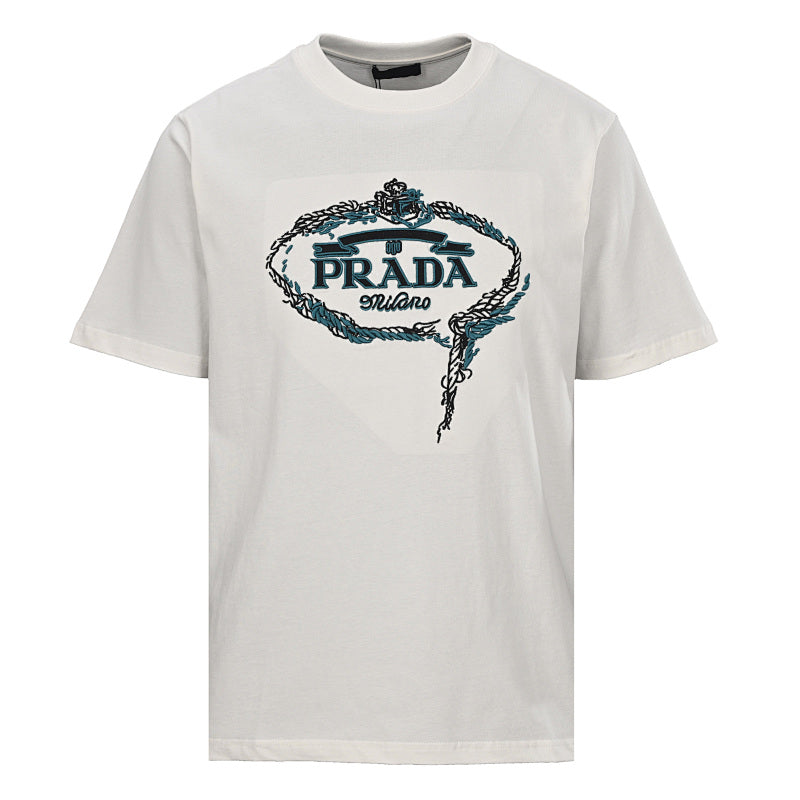 PRADA Knot Logo Embroidered T-Shirt