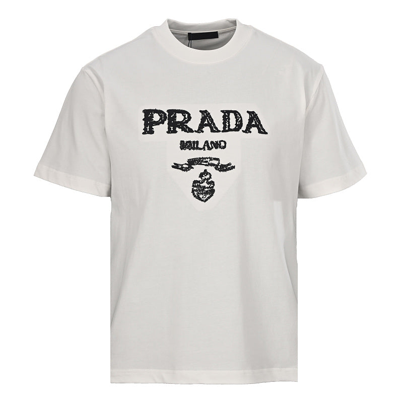 PRADA Bird's Nest Woven Embroidery T-Shirt