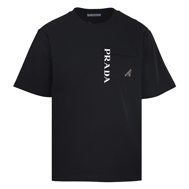 Prada Printed Pocket T-Shirt with Triangle Logo