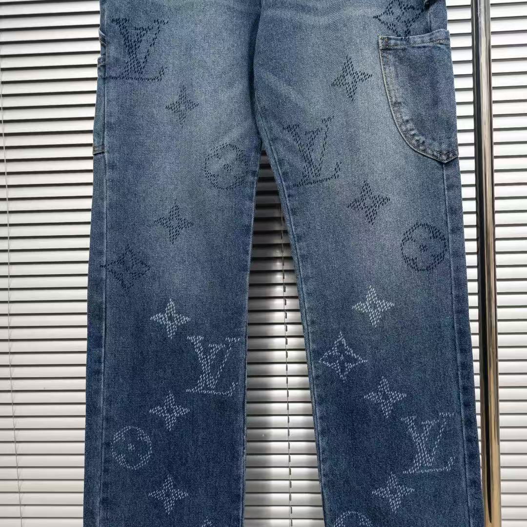 Louis Vuitton Logo-Embroidered Jeans